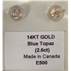 Image 8 : 14K (0.9g) BLUE TOPAZ (2.6ct) EARRING