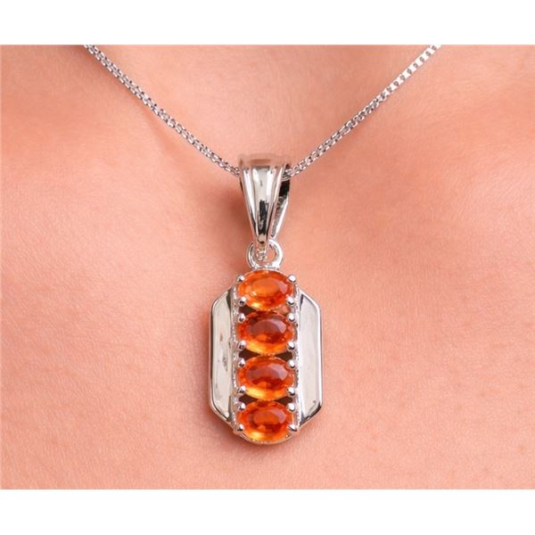 SILVER (1.8g) GENUINE ORANGE SAPPHIRE (1.05ct) PENDANT