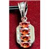 Image 2 : SILVER (1.8g) GENUINE ORANGE SAPPHIRE (1.05ct) PENDANT