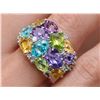 Image 1 : SILVER (4g) AMETHYST, TOPAZ, CITRINE AND PERIDOT (APP 8ct) RING