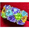 Image 2 : SILVER (4g) AMETHYST, TOPAZ, CITRINE AND PERIDOT (APP 8ct) RING