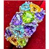Image 4 : SILVER (4g) AMETHYST, TOPAZ, CITRINE AND PERIDOT (APP 8ct) RING