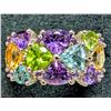 Image 5 : SILVER (4g) AMETHYST, TOPAZ, CITRINE AND PERIDOT (APP 8ct) RING