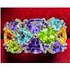 Image 6 : SILVER (4g) AMETHYST, TOPAZ, CITRINE AND PERIDOT (APP 8ct) RING