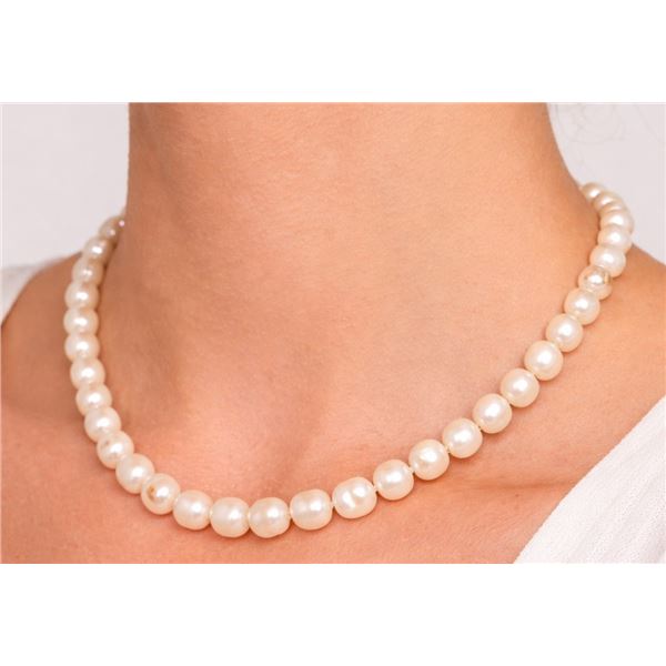 SILVER FRESH WATER PEARL NECKLACE 16"