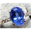 Image 1 : PT950 PLATINUM (3g) TANZANITE (1CT) DIA (0.05CT) RING : SIZE 5 RING