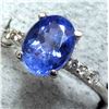Image 2 : PT950 PLATINUM (3g) TANZANITE (1CT) DIA (0.05CT) RING : SIZE 5 RING