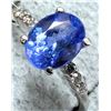 Image 3 : PT950 PLATINUM (3g) TANZANITE (1CT) DIA (0.05CT) RING : SIZE 5 RING