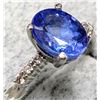 Image 4 : PT950 PLATINUM (3g) TANZANITE (1CT) DIA (0.05CT) RING : SIZE 5 RING