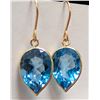Image 2 : 10K (1g) BLUE TOPAZ (4.1ct) EARRING