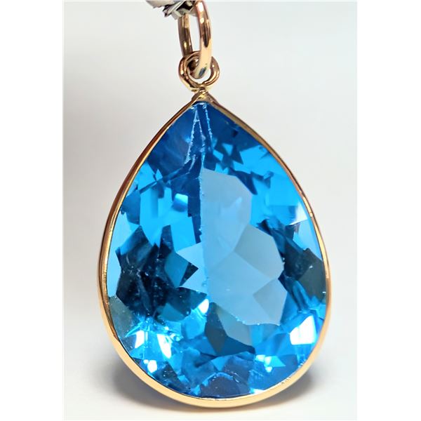 10K (2.4g) BLUE TOPAZ (11ct) PENDANT
