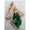 Image 2 : SILVER CREATED EMERALD (1ct) PENDANT
