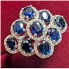 Image 1 : SILVER (3.8g) BLUE SAPPHIRE (APP 2ct) RING