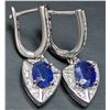 Image 2 : SILVER (4.66g) SAPPHIRE (2ct) EARRING