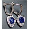 Image 3 : SILVER (4.66g) SAPPHIRE (2ct) EARRING