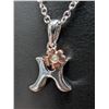 Image 2 : SILVER (2.31g) GENUINE DIAMOND (0.01ct) NECKLACE 15-16"