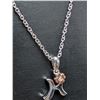 Image 3 : SILVER (2.31g) GENUINE DIAMOND (0.01ct) NECKLACE 15-16"