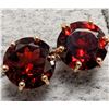 Image 1 : 14K (0.76g) GENUINE GARNET (2ct) EARRING