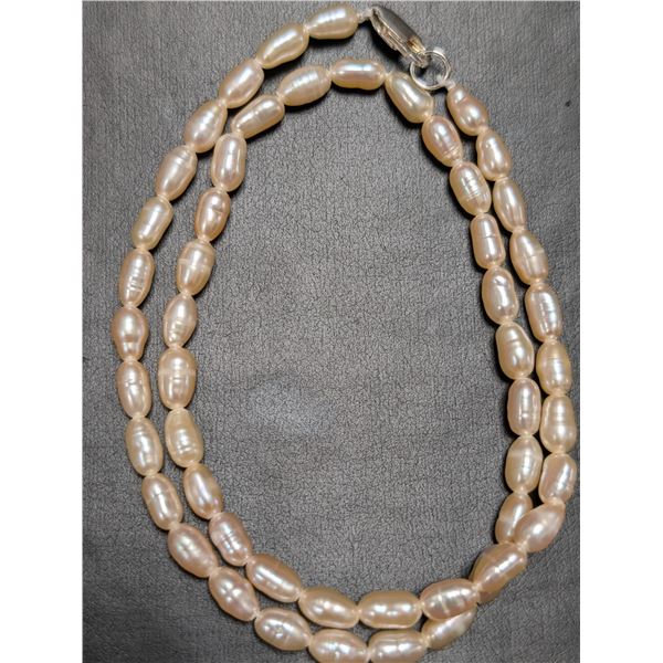SILVER FRESH WATER PEARL NECKLACE 14"