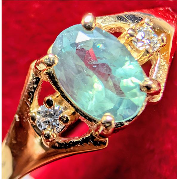 10K (1.5g) NATURAL ALEXANDRITE COLOR CHANGING (0.5ct), DIA (0.04ct) RING
