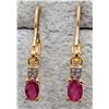 Image 1 : SILVER (1.74g) CREATED RUBY (APP 0.4ct) EARRING