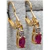 Image 2 : SILVER (1.74g) CREATED RUBY (APP 0.4ct) EARRING