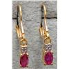 Image 3 : SILVER (1.74g) CREATED RUBY (APP 0.4ct) EARRING