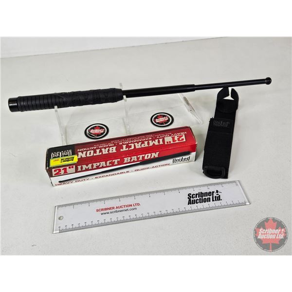 United Defense Impact Baton : 21" Heavy Duty w/Case (Box Measures : 2"H x 10-1/2"W x 2"D)