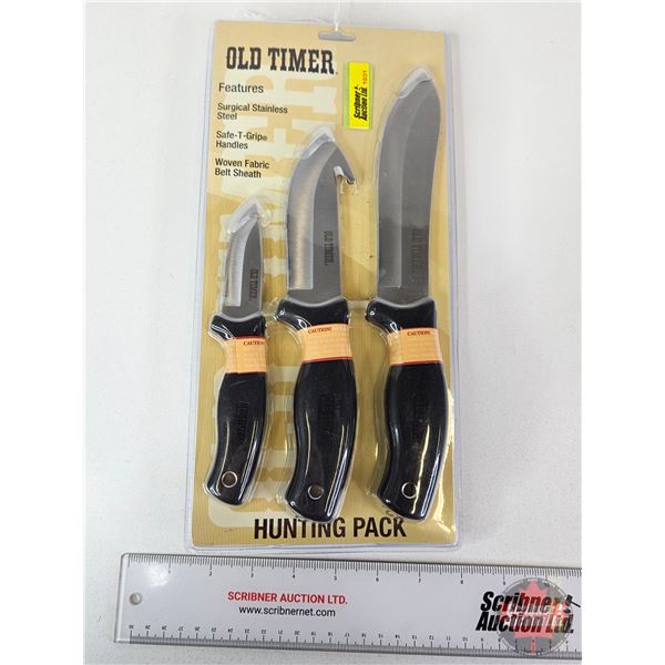 Old Timer Knife Set (3) (New in Package) (Package Measures : 13-1/2 H x 6-1/2 W x 1-1/2 D)