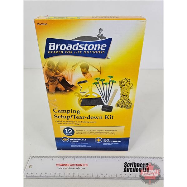 Broadstone Camping Setup/Tear Down Kit (12pcs) (Box Measures : 11"H x 7"W x 2-1/2"D)