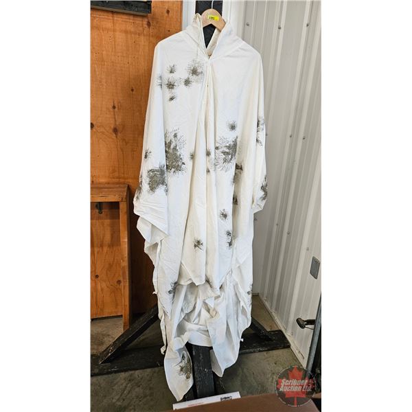 Poncho Alpine Snow Waterproof Cotton Hooded German Army White Schneetarn "V.MEHLER A.G."