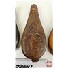 Image 3 : Antique Leather Powder Flasks (5)