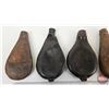 Image 4 : Antique Leather Powder Flasks (5)