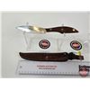 Image 3 : Belt Knife : Stainless Steel "Japan" c/w Leather Sheath (Total Length of Knife : 8-1/2")