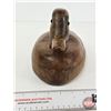 Image 3 : Wooden Duck Decoy  (Consignor Tag ~ Vintage Hand Carved Redhead Working Decoy) (Measures : 7"H x 6-1