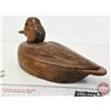 Image 8 : Wooden Duck Decoy  (Consignor Tag ~ Vintage Hand Carved Redhead Working Decoy) (Measures : 7"H x 6-1