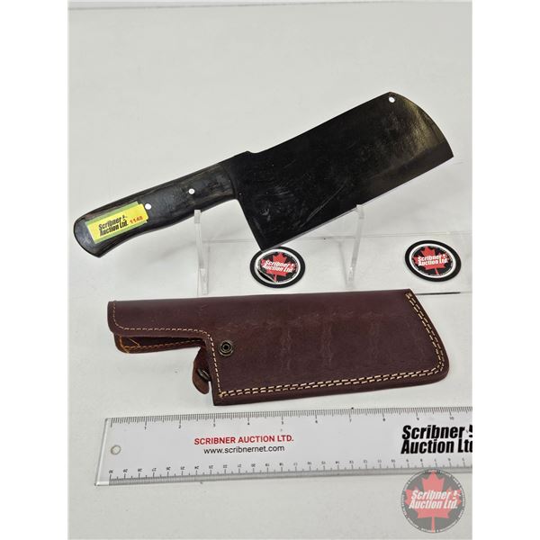 Cleaver w/Leather Sheath  (Total Length of Cleaver : 12")