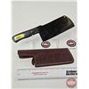 Image 1 : Cleaver w/Leather Sheath  (Total Length of Cleaver : 12")