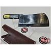 Image 2 : Cleaver w/Leather Sheath  (Total Length of Cleaver : 12")