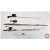 Image 1 : Rod & Reel Combos (3) - Ice Fishing w/Mitchell Reel - 6-1/2ft Rod & Diawa Reel  - 6ft Rod & Closed D