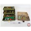 Image 1 : Old Pal Tackle Boxes (2) w/Contents  (Largest Measures : 7"H x 13"W x 7"D)
