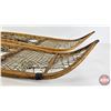 Image 2 : Vintage Wooden Alaskan Style Snowshoes (Measures : 53"L x 10-1/2"W)