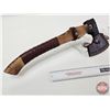 Image 5 : Hatchet w/Leather Sheath (Consignor Tag ~ Rough Forged & Hammered Bearded Hatchet : Oak & Leather Wr