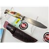 Image 2 : Vintage RCMP Collector Trio :  - Richards Tent Brand Knife w/Sheath - Hockey Puck - Playing Cards