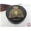 Image 5 : Vintage RCMP Collector Trio :  - Richards Tent Brand Knife w/Sheath - Hockey Puck - Playing Cards