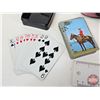 Image 6 : Vintage RCMP Collector Trio :  - Richards Tent Brand Knife w/Sheath - Hockey Puck - Playing Cards