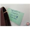 Image 7 : Folding Pocket Knife w/Leather Sheath (Consignor Tag ~ Damascus Folder Micarta Handle) (Open Measure