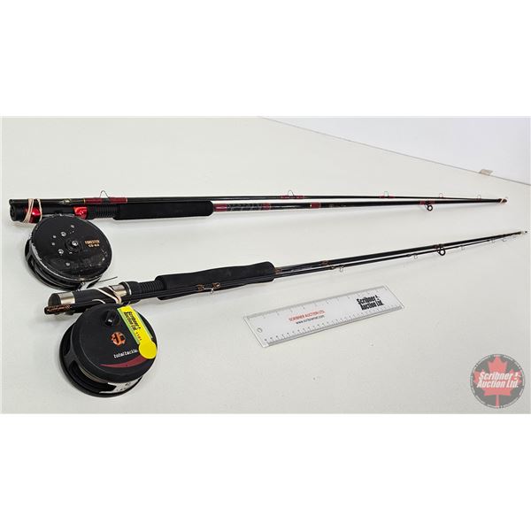 Fly Fishing Rod & Reels (2) :  - Berkley Graphite 8'6" Rod (2pc) & Reel  - Total Tackle 8ft Rod (2pc