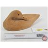Image 1 : Wooden Duck Decoy (Consignor Tag ~ Preening Mallard Hen Blank) (Measures : 6"H x 5-1/4"W x 13"L)