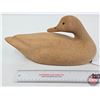 Image 5 : Wooden Duck Decoy (Consignor Tag ~ Preening Mallard Hen Blank) (Measures : 6"H x 5-1/4"W x 13"L)